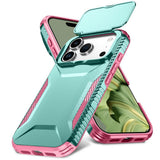 iPhone 18 Pro / 17 Pro EIDERWOOD Hybrid Plastic Case w. Cam Slider - Turquoise / Pink