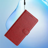 Xiaomi 15T EIDERWOOD Faux Leather Flip Case with Card Holder and Strap - Red