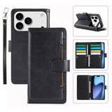 iPhone 18 Pro / 17 Pro EIDERWOOD Faux Leather Flip Case with Wallet - Black