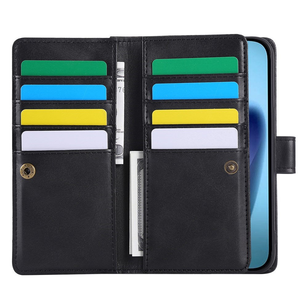 iPhone 18 Pro / 17 Pro EIDERWOOD Faux Leather Flip Case with Wallet - Black