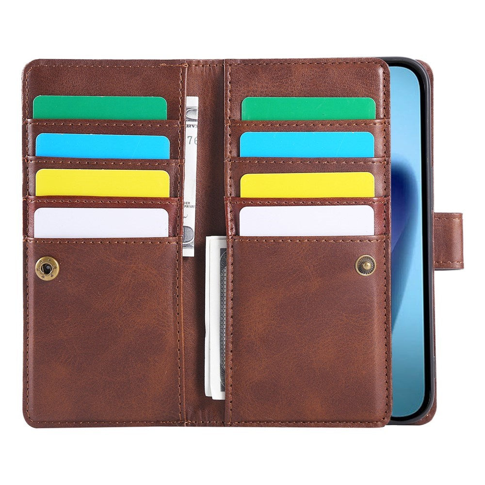 iPhone 18 Pro / 17 Pro EIDERWOOD Faux Leather Flip Case with Wallet - Dark Brown