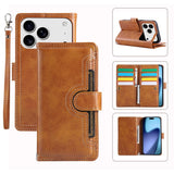 iPhone 18 Pro Max / 17 Pro Max EIDERWOOD Faux Leather Flip Case with Wallet - Light Brown