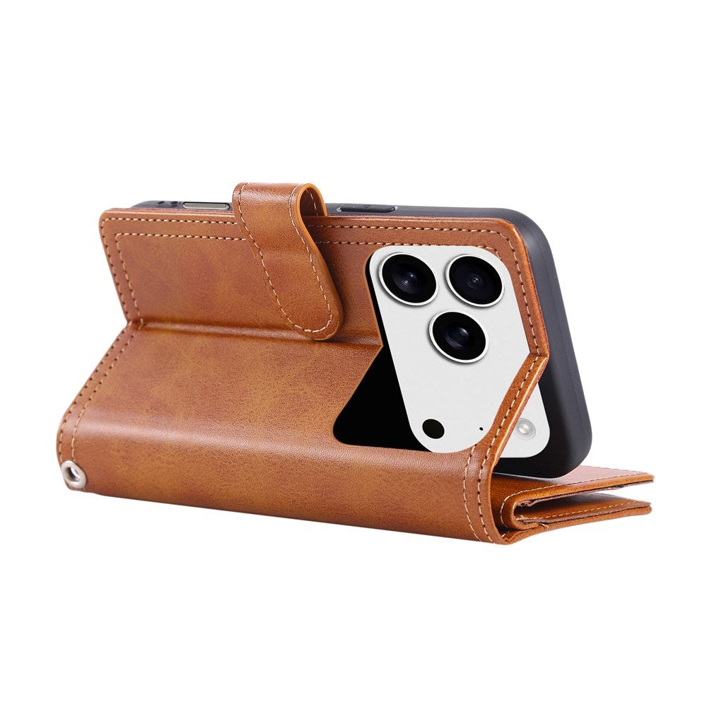 iPhone 18 Pro Max / 17 Pro Max EIDERWOOD Faux Leather Flip Case with Wallet - Light Brown