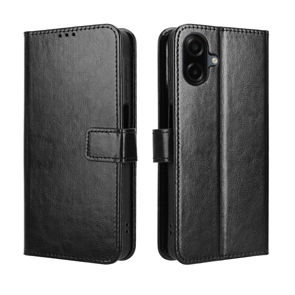 EIDERWOOD Samsung Galaxy A07 Faux Leather Flip Case with Strap - Black