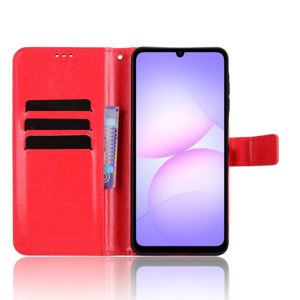 EIDERWOOD Samsung Galaxy A07 Faux Leather Flip Case with Strap - Red