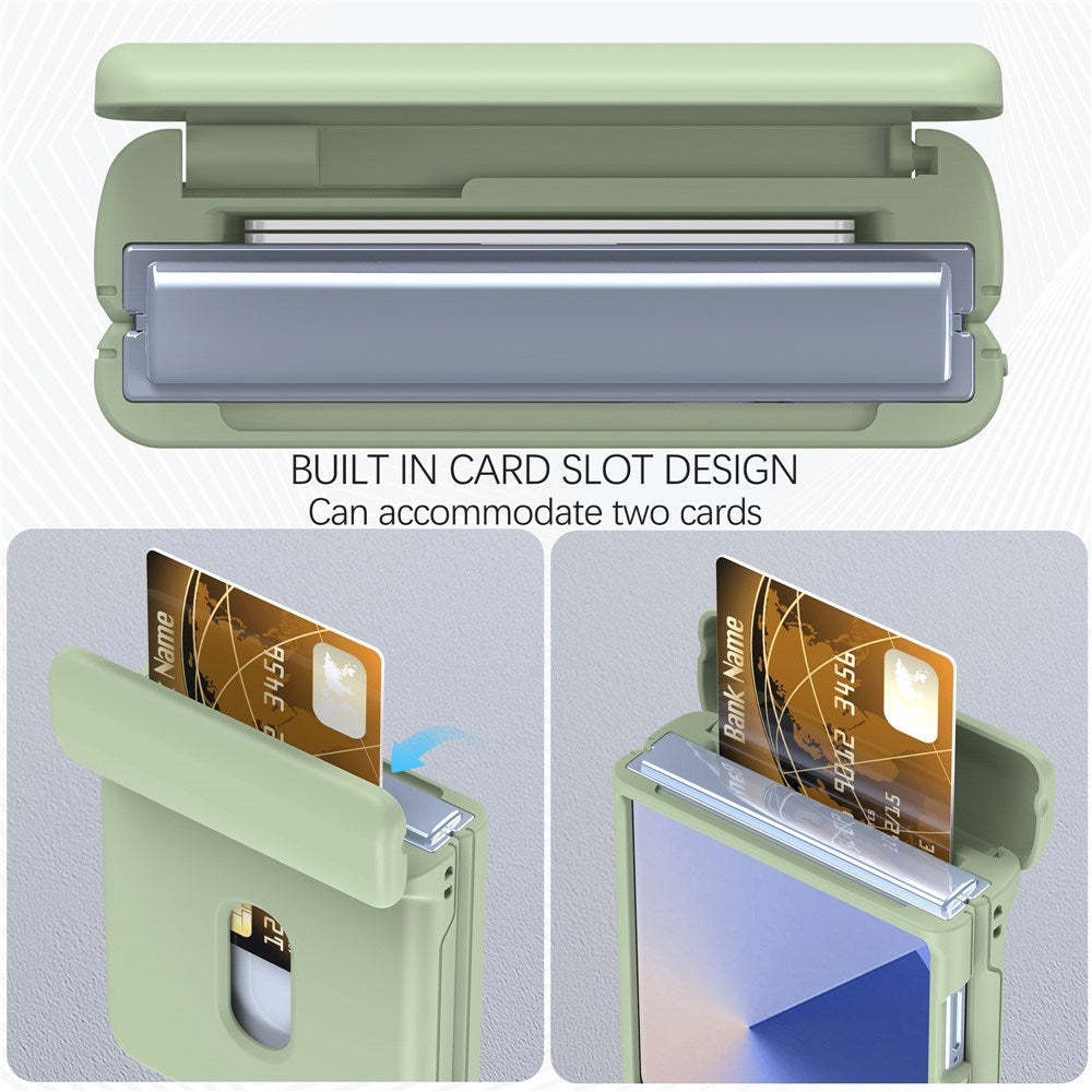 EIDERWOOD Samsung Galaxy Z Flip7 FE / Flip6 Hard Plastic Case with Card Holder - Green