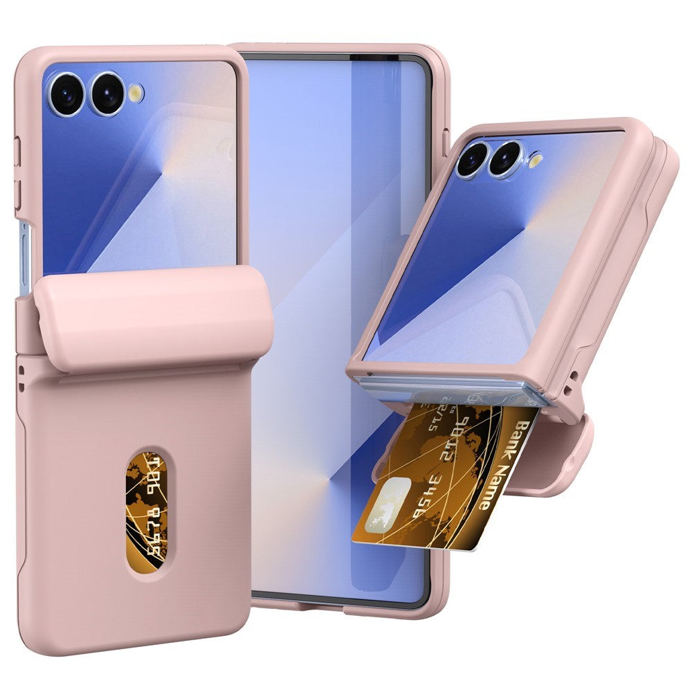 EIDERWOOD Samsung Galaxy Z Flip7 FE / Flip6 Hard Plastic Case with Card Holder - Pink