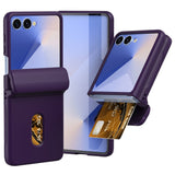 EIDERWOOD Samsung Galaxy Z Flip7 FE / Flip6 Hard Plastic Case with Card Holder - Dark Purple