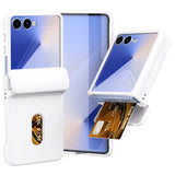 EIDERWOOD Samsung Galaxy Z Flip7 Hard Plastic Case with Card Holder - White