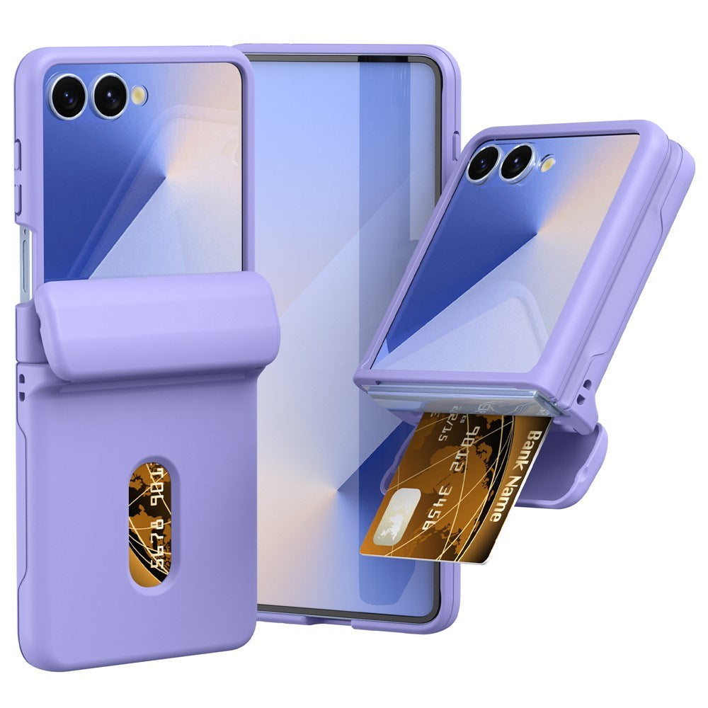 EIDERWOOD Samsung Galaxy Z Flip7 Hard Plastic Case with Card Holder - Purple