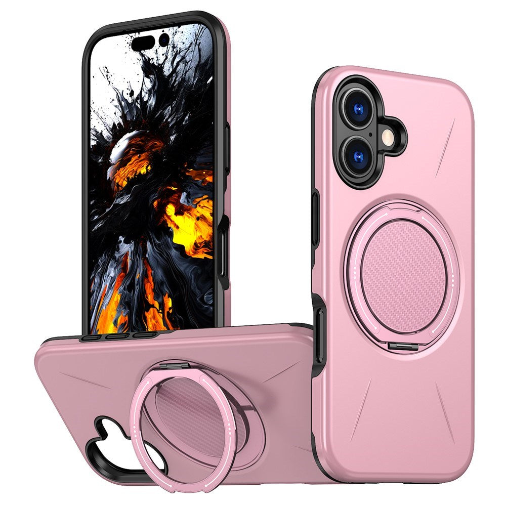 vEIDERWOOD iPhone 17 Case with Rotating Kickstand - MagSafe Compatible - Pink