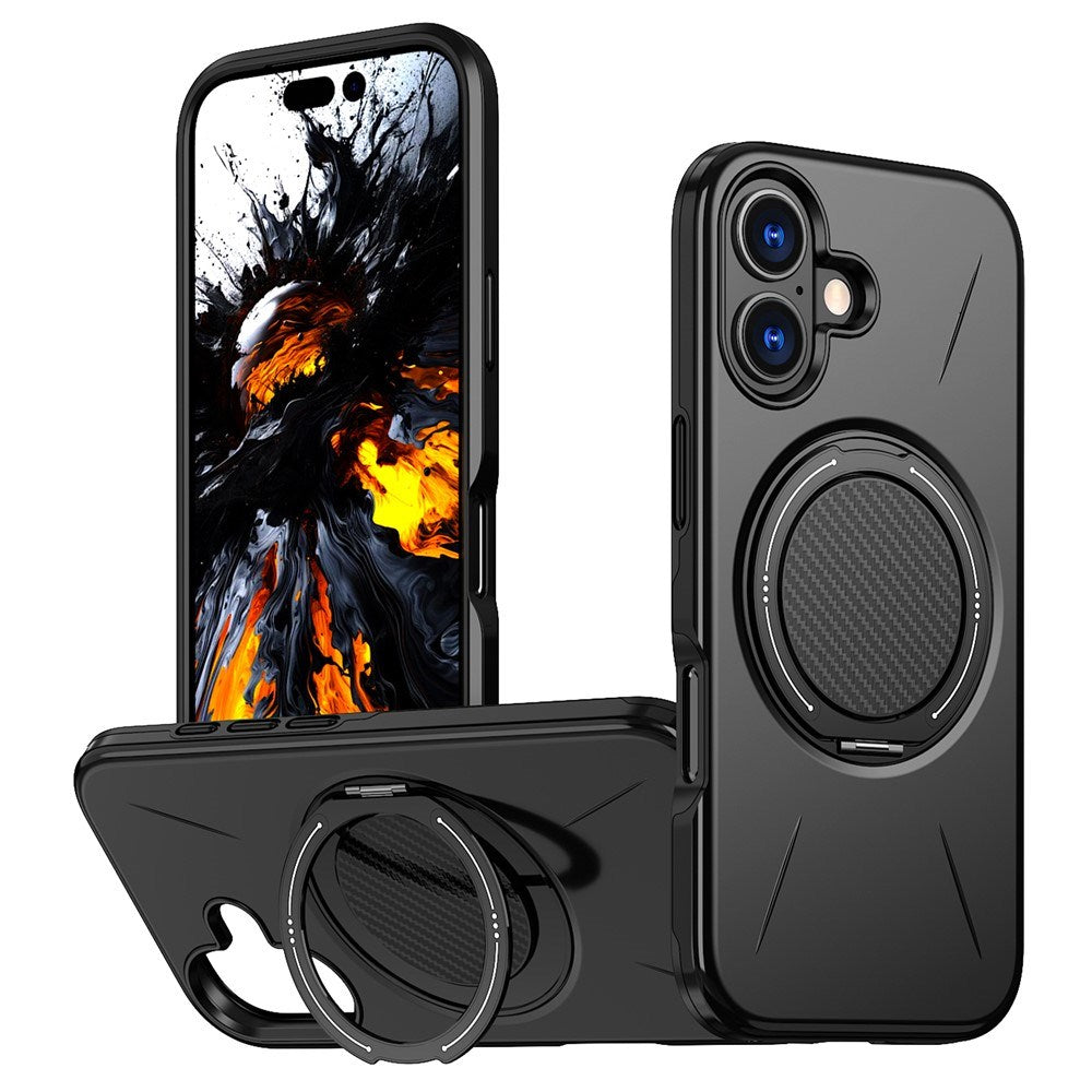 EIDERWOOD iPhone 17 Case with Rotating Kickstand - MagSafe Compatible - Black