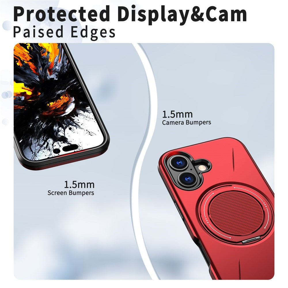 EIDERWOOD iPhone 17 Case with Rotating Kickstand - Red