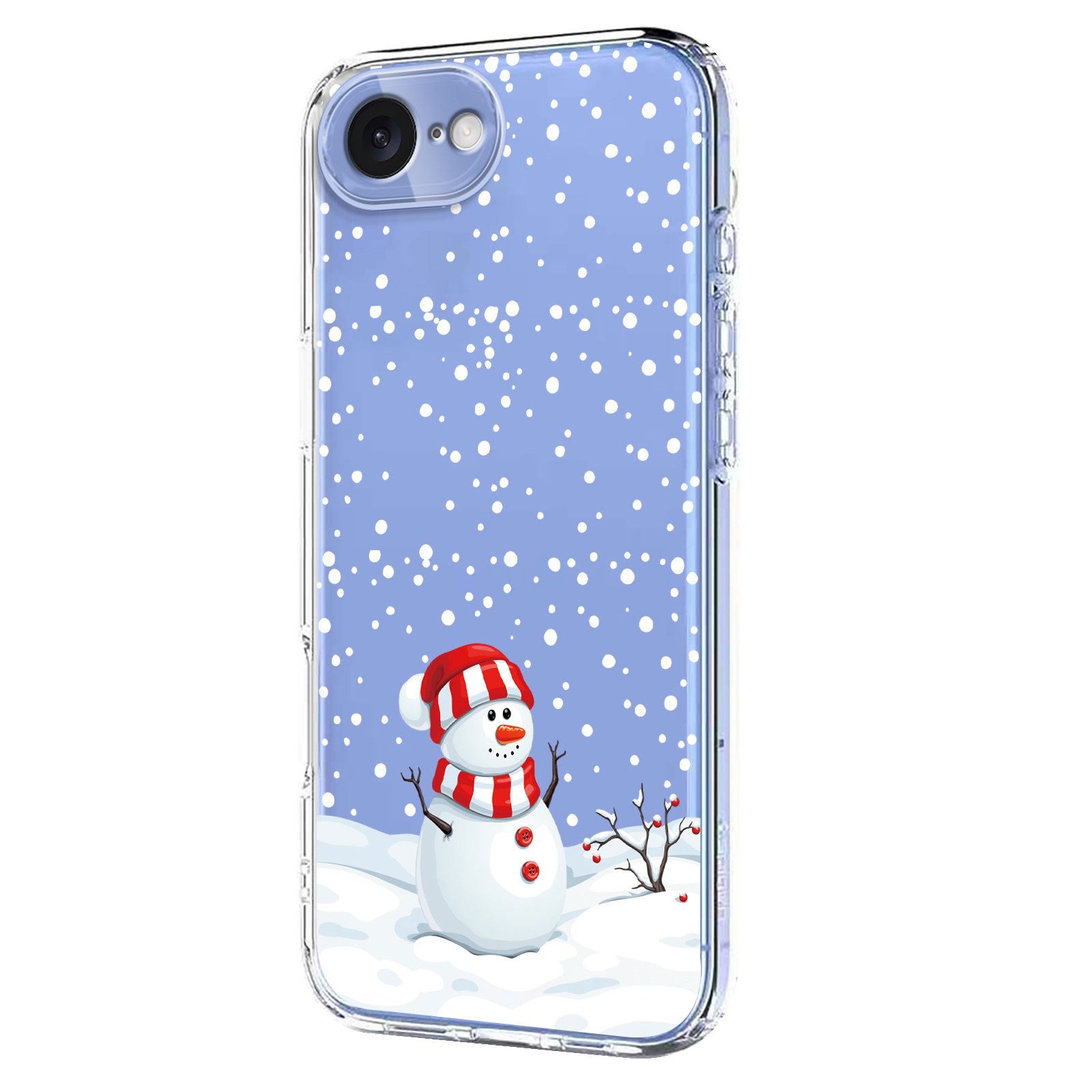 EIDERWOOD iPhone 17e / 16e Flexible Plastic Christmas Case with Motif - Transparent / Snowman