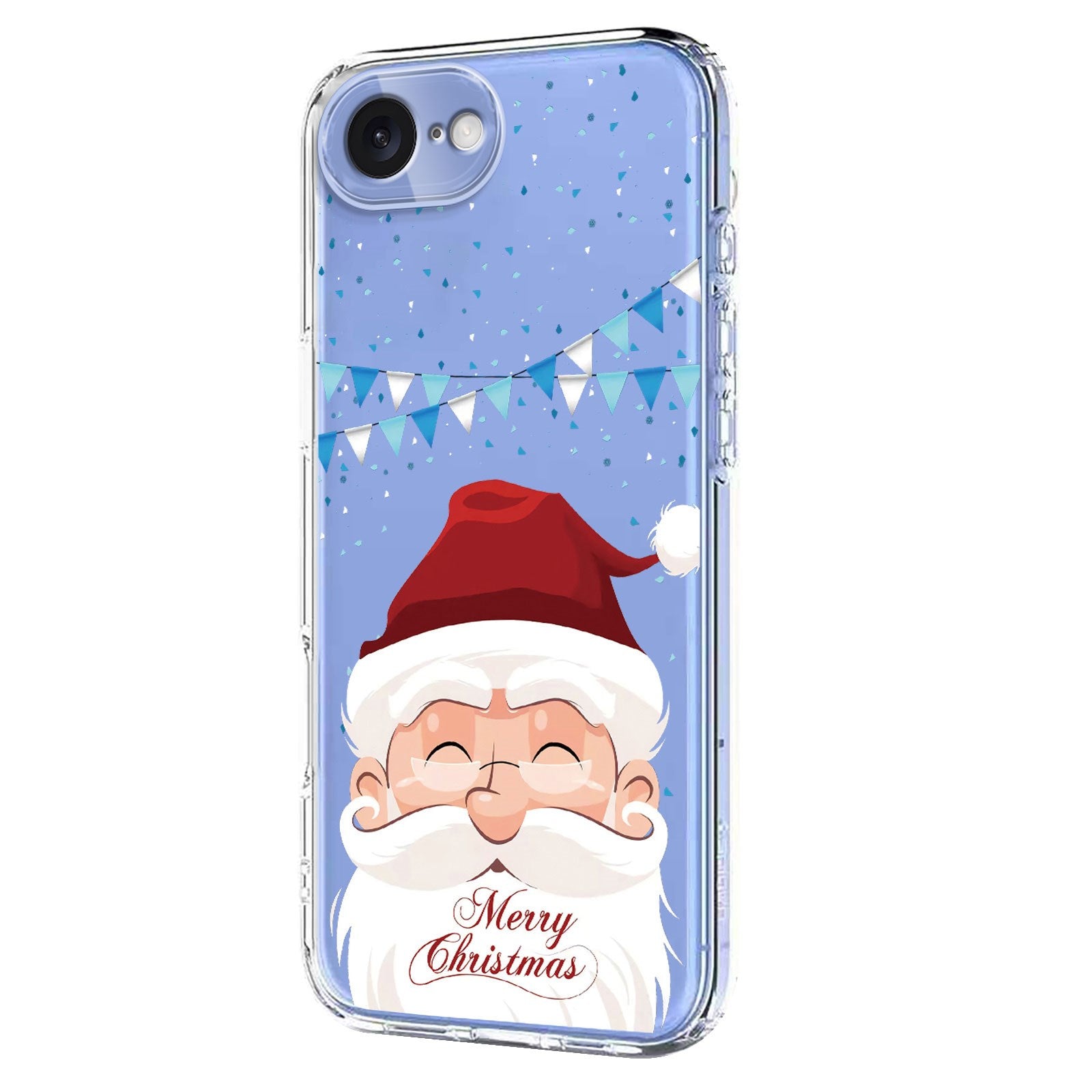 EIDERWOOD iPhone 17e / 16e Flexible Plastic Christmas Case with Motif - Transparent / Santa Claus