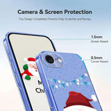 EIDERWOOD iPhone 16e Flexible Plastic Christmas Case with Motif - Transparent / Santa Claus