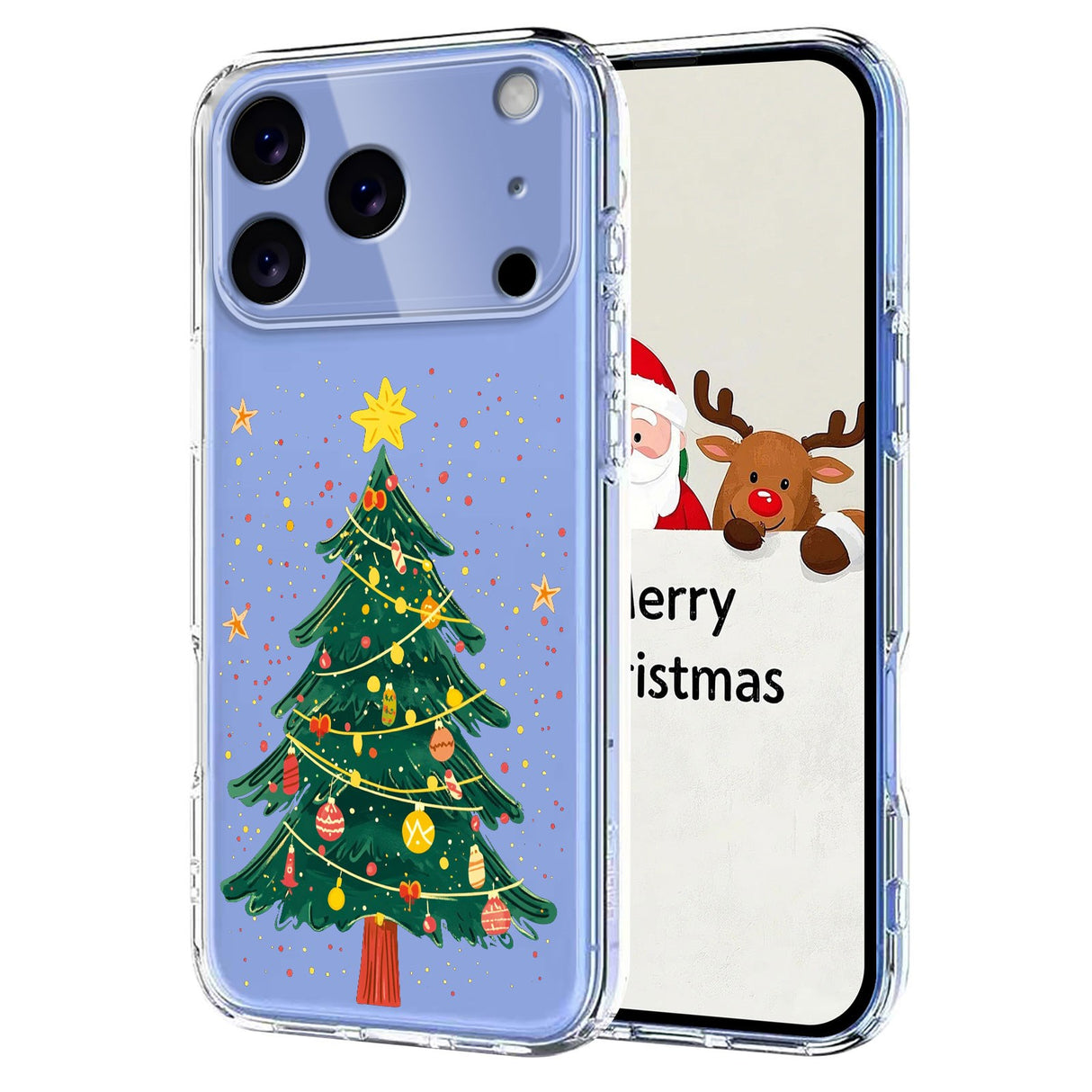EIDERWOOD iPhone 17 Pro Max Flexible Plastic Christmas Case with Motif - Transparent / Christmas Tree