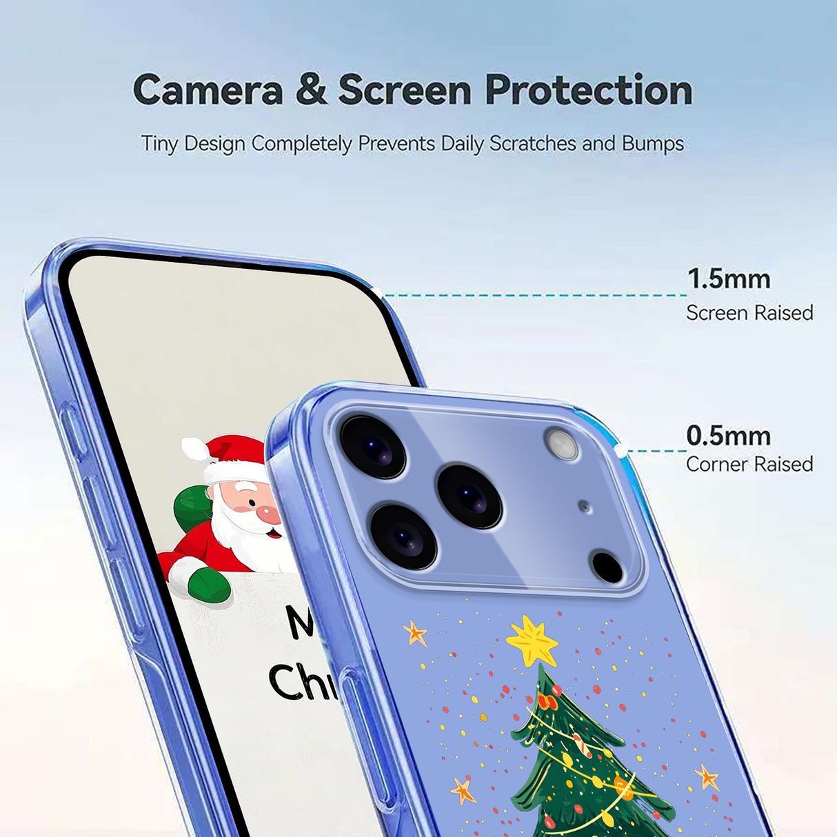 EIDERWOOD iPhone 17 Pro Max Flexible Plastic Christmas Case with Motif - Transparent / Christmas Tree