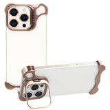 iPhone 16 Pro Two-Piece Metal Bumper Case with Stand & Lens Protector - Gold