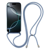 EIDERWOOD iPhone 17 Pro Max Flexible Plastic Case with Adjustable Strap - MagSafe Compatible - Transparent / Blue