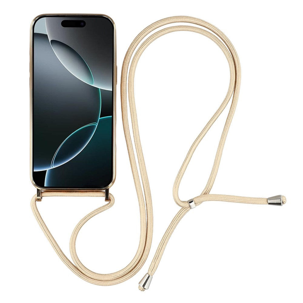 EIDERWOOD iPhone 17 Pro Max Flexible Plastic Case with Adjustable Strap - MagSafe Compatible - Transparent / Gold