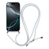 EIDERWOOD iPhone 17 Pro Max Flexible Plastic Case with Adjustable Strap - MagSafe Compatible - Transparent / Silver