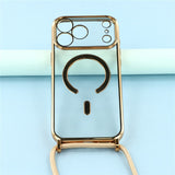 EIDERWOOD iPhone 17 Pro Flexible Plastic Case with Adjustable Strap - MagSafe Compatible - Transparent / Gold