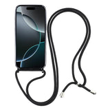 EIDERWOOD iPhone 17 Pro Flexible Plastic Case with Adjustable Strap - MagSafe Compatible - Transparent / Black