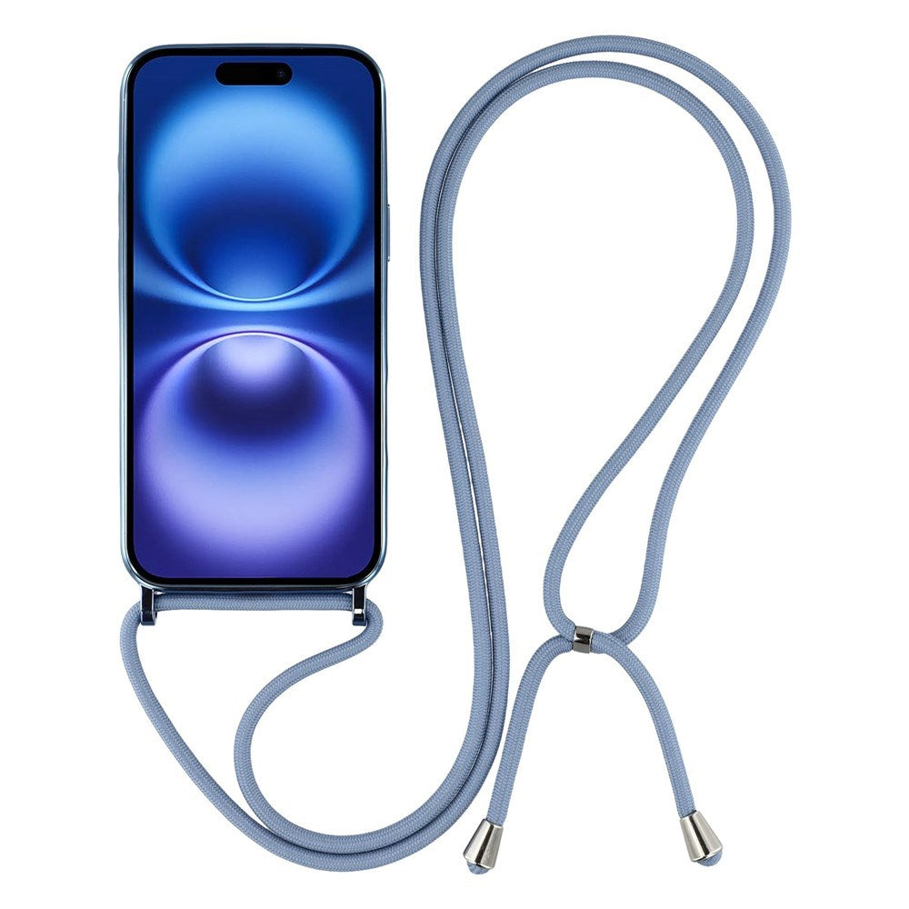 EIDERWOOD iPhone 17 Flexible Plastic Case with Adjustable Strap - MagSafe Compatible - Transparent / Blue