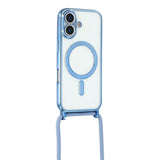 EIDERWOOD iPhone 17 Flexible Plastic Case with Adjustable Strap - MagSafe Compatible - Transparent / Blue