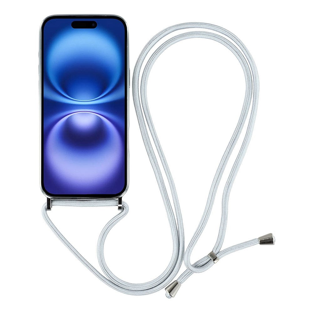 EIDERWOOD iPhone 17 Flexible Plastic Case with Adjustable Strap - MagSafe Compatible - Transparent / Silver