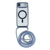 EIDERWOOD iPhone Air Flexible Plastic Case with Adjustable Strap - MagSafe Compatible - Transparent / Blue