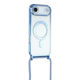 EIDERWOOD iPhone Air Flexible Plastic Case with Adjustable Strap - MagSafe Compatible - Transparent / Blue