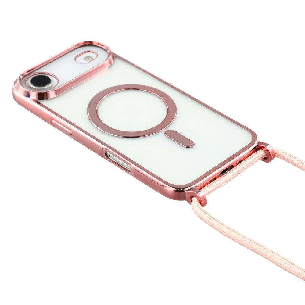 EIDERWOOD iPhone Air Flexible Plastic Case with Adjustable Strap - MagSafe Compatible - Transparent / Pink