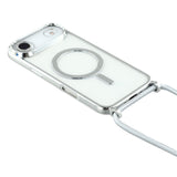 EIDERWOOD iPhone Air Flexible Plastic Case with Adjustable Strap - MagSafe Compatible - Transparent / Silver