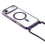 EIDERWOOD iPhone Air Flexible Plastic Case with Adjustable Strap - MagSafe Compatible - Transparent / Purple