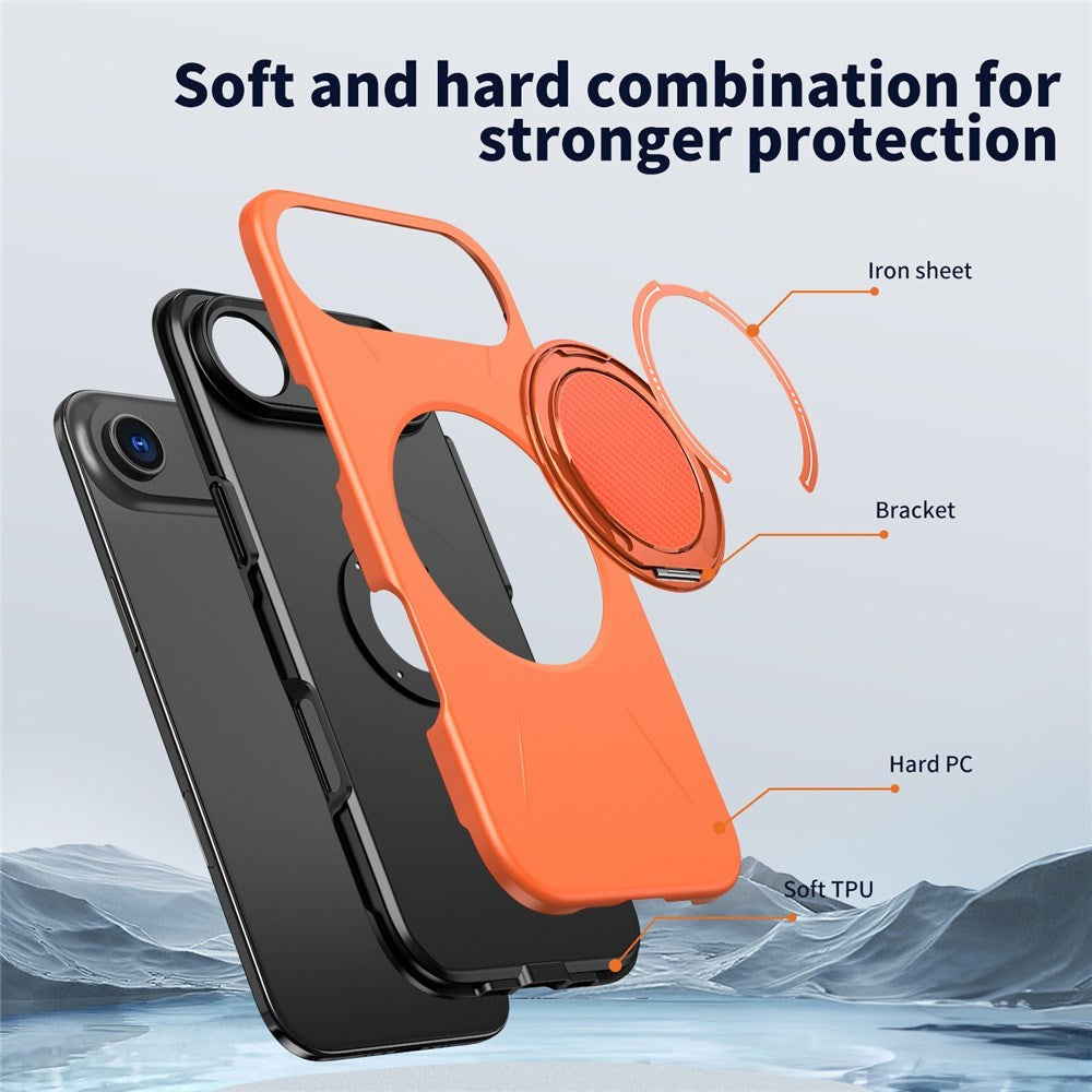 EIDERWOOD iPhone Air Case with Rotating Kickstand - MagSafe Compatible - Orange