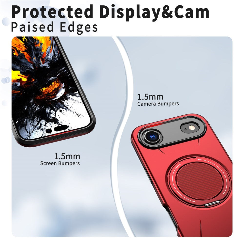 EIDERWOOD iPhone Air Case with Rotating Kickstand - MagSafe Compatible - Red