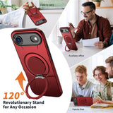 EIDERWOOD iPhone Air Case with Rotating Kickstand - MagSafe Compatible - Red