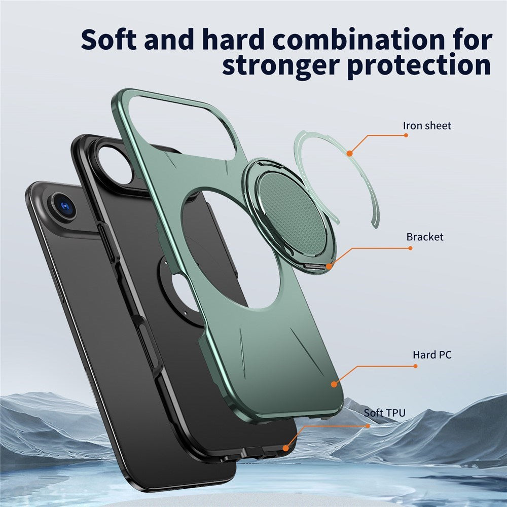 EIDERWOOD iPhone Air Case with Rotating Kickstand - MagSafe Compatible - Green