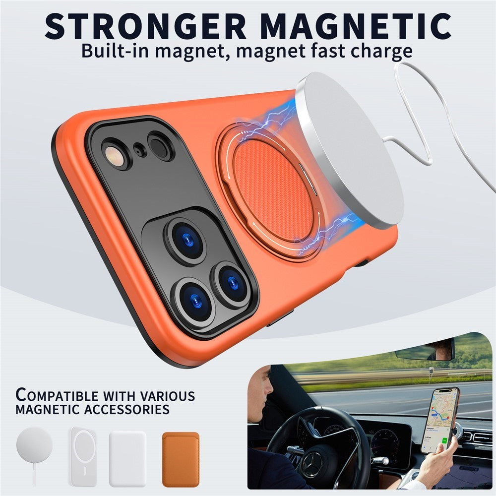 EIDERWOOD iPhone 17 Pro Case with Rotating Kickstand - MagSafe Compatible - Orange