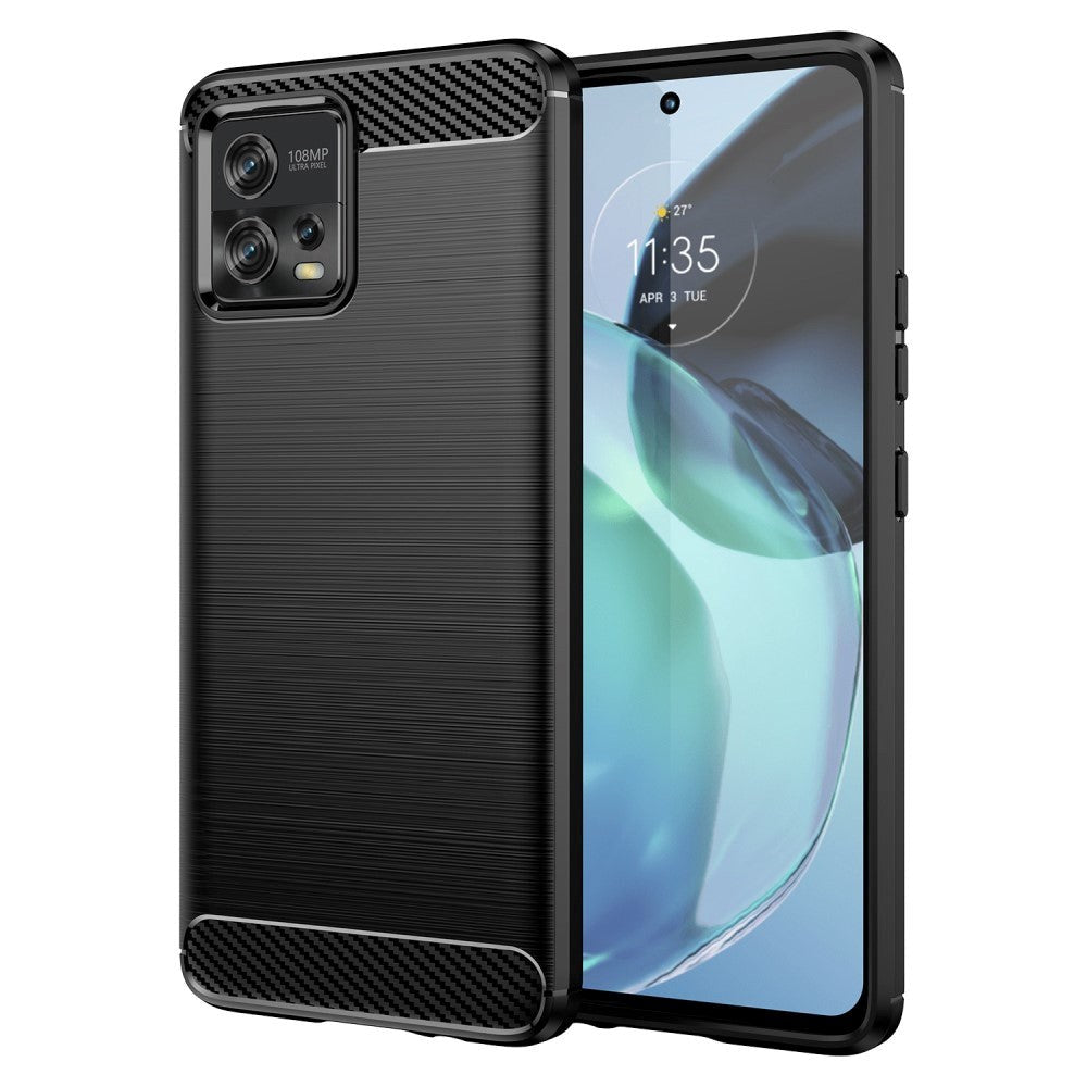 Motorola G72 Brushed Carbon Case - Black