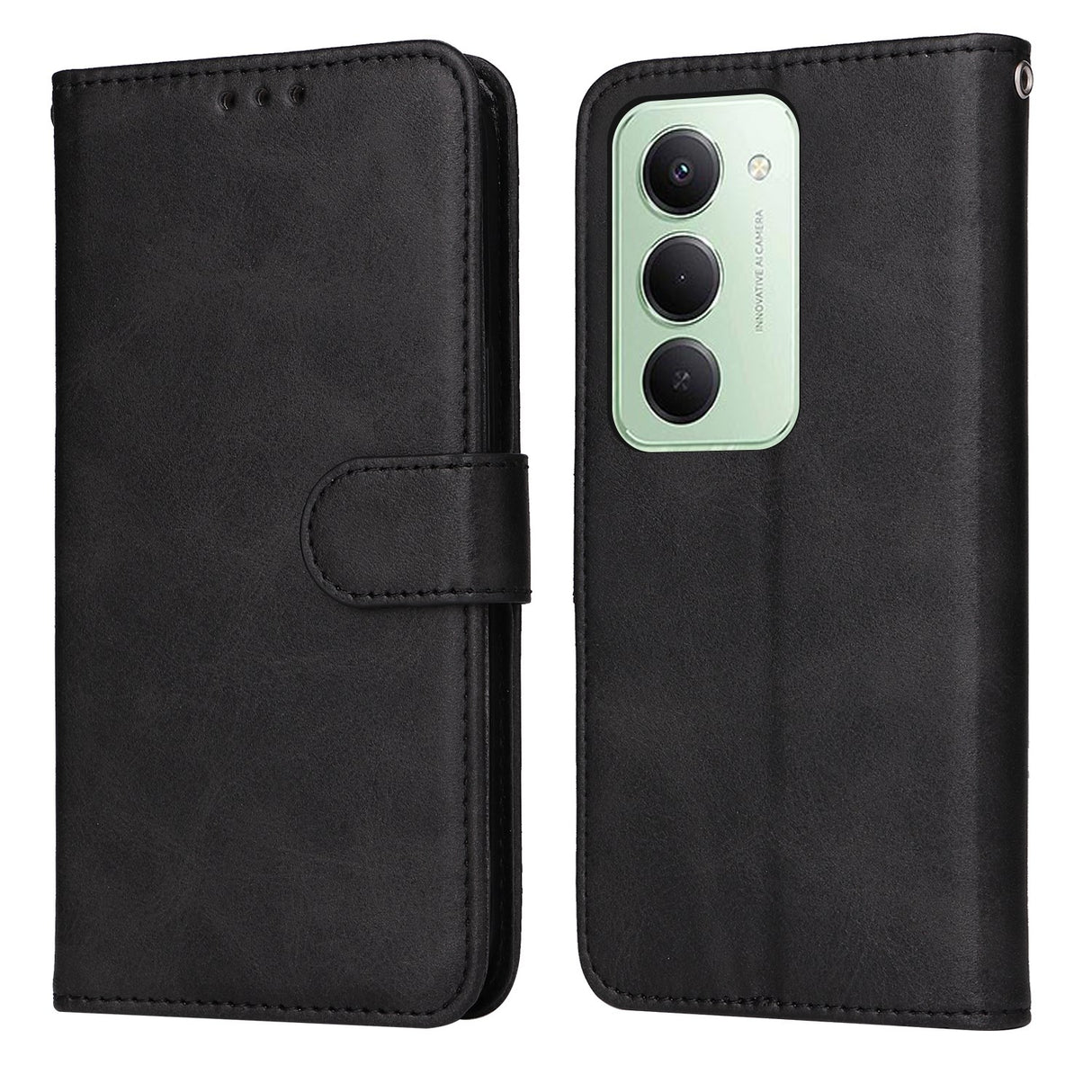 Xiaomi Redmi 15 (4G) EIDERWOOD Faux Leather Flip Case with Card Holder & Strap - Black
