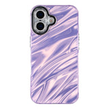 EIDERWOOD iPhone 17 Hybrid Plastic Case with Built-in Camera Lens Protection - Wavy Pattern / Purple