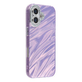 EIDERWOOD iPhone 17 Hybrid Plastic Case with Built-in Camera Lens Protection - Wavy Pattern / Purple
