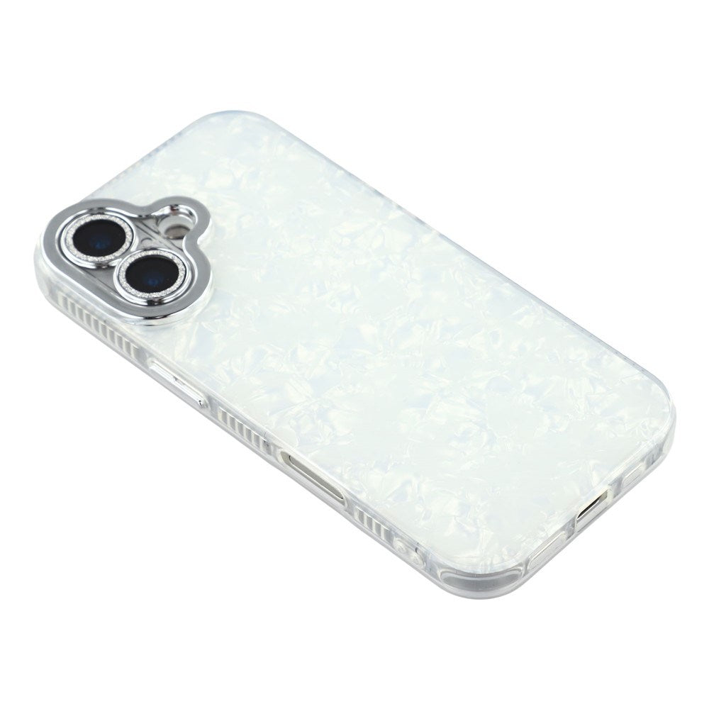 EIDERWOOD iPhone 17 Hybrid Plastic Case with Built-in Camera Lens Protection - Pearlescent Pattern / White