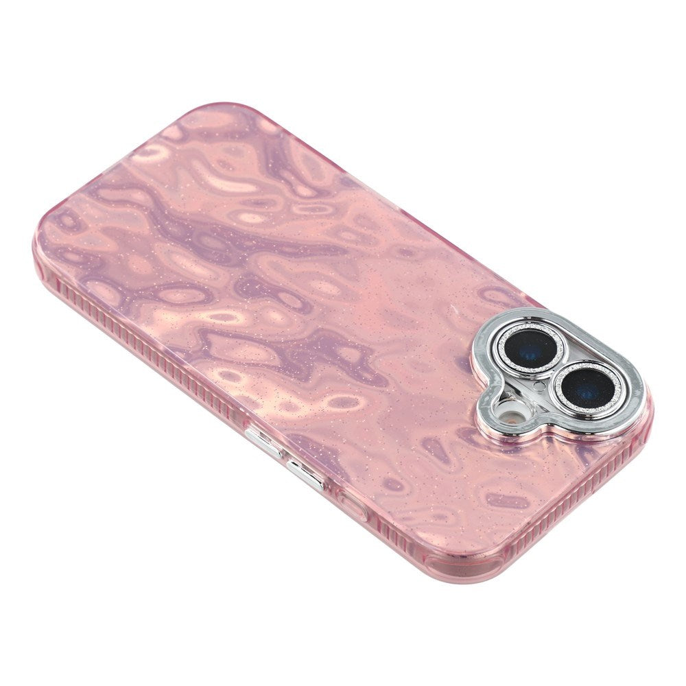 EIDERWOOD iPhone 17 Hybrid Plastic Case with Built-in Camera Lens Protection - Wrinkled Pattern / Pink