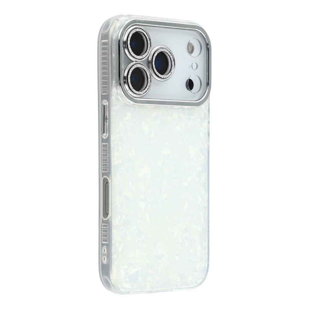 EIDERWOOD iPhone 17 Pro Hybrid Plastic Case with Built-in Camera Lens Protection - Pearlescent Pattern / White