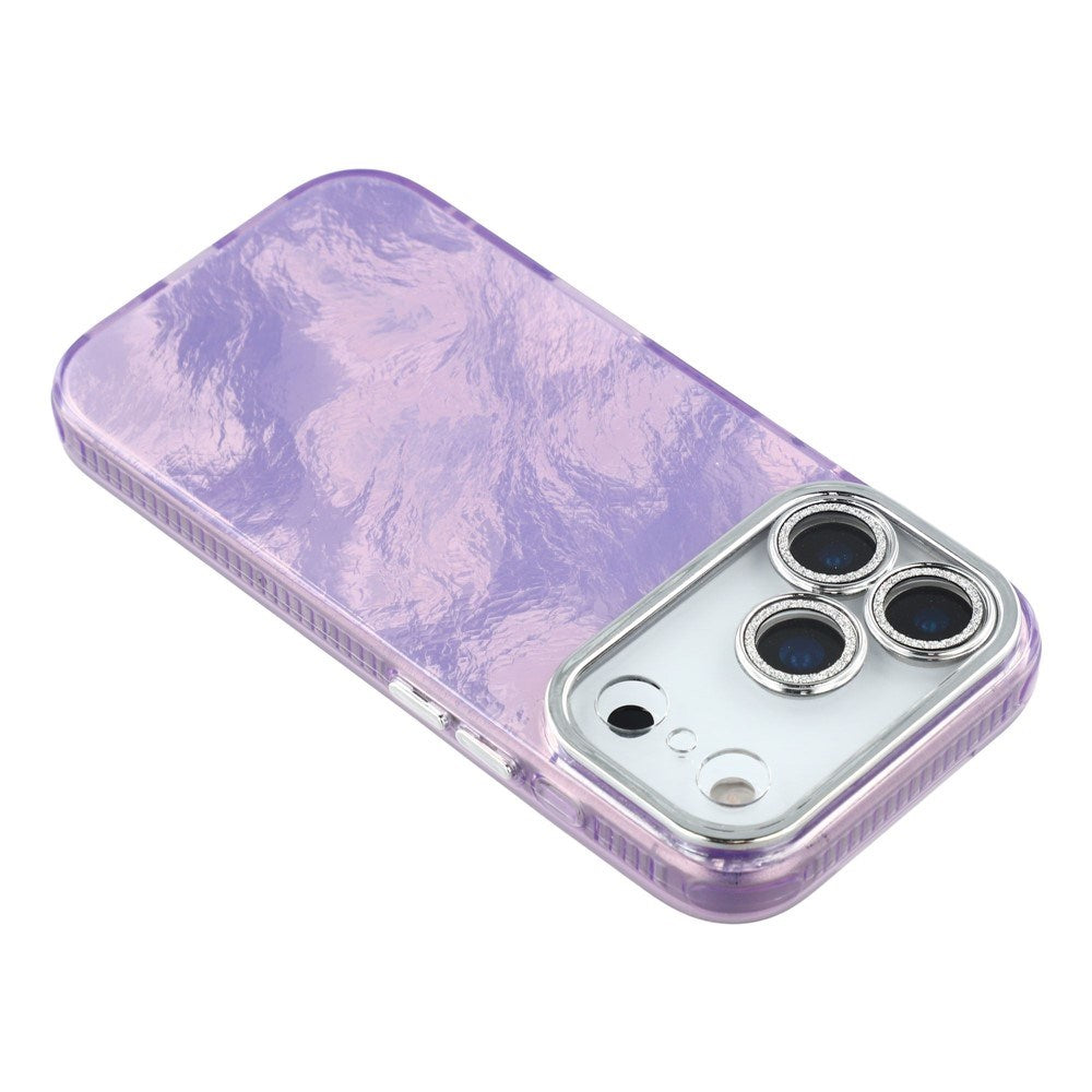 EIDERWOOD iPhone 17 Pro Hybrid Plastic Case with Built-in Camera Lens Protection - Foil Pattern / Purple