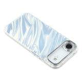 EIDERWOOD iPhone Air Hybrid Plastic Case with Built-in Camera Lens Protection - Wavy Pattern / Silver